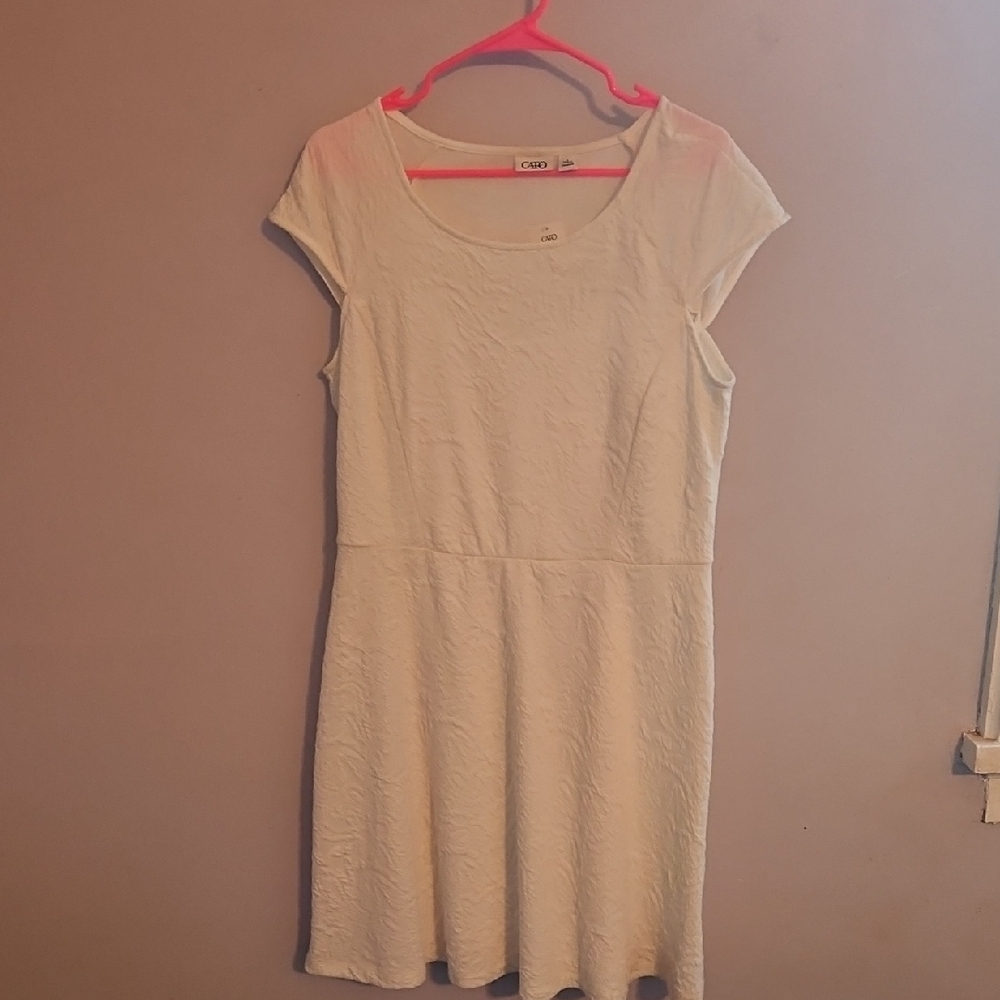 Cato Cream Cap-Sleeve Mini Dress